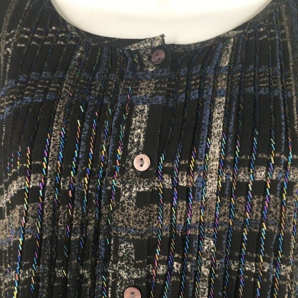 Soft Surroundings Beaded Button Down Long Blouse Tunic Top  Small - Picture 3 of 10